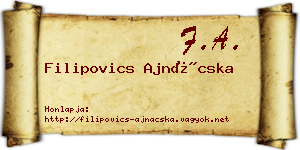 Filipovics Ajnácska névjegykártya